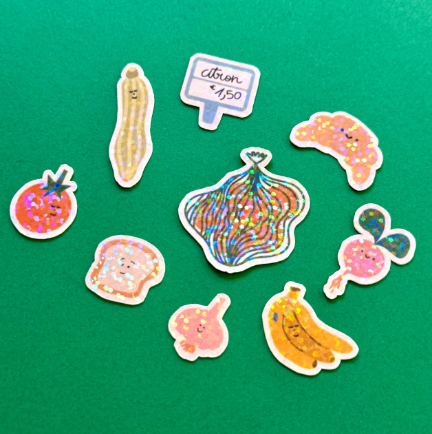Kit de stickers à journaling fabriqués à Lyon - Food Market