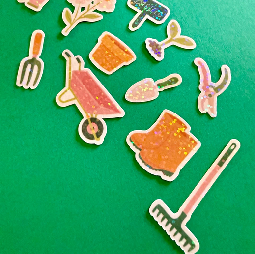 Kit de stickers à journaling fabriqués à Lyon - Jardinage