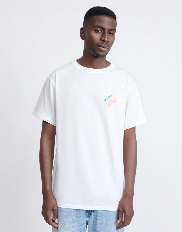 T-shirt Papa rainbow en coton bio - blanc émoi émoi