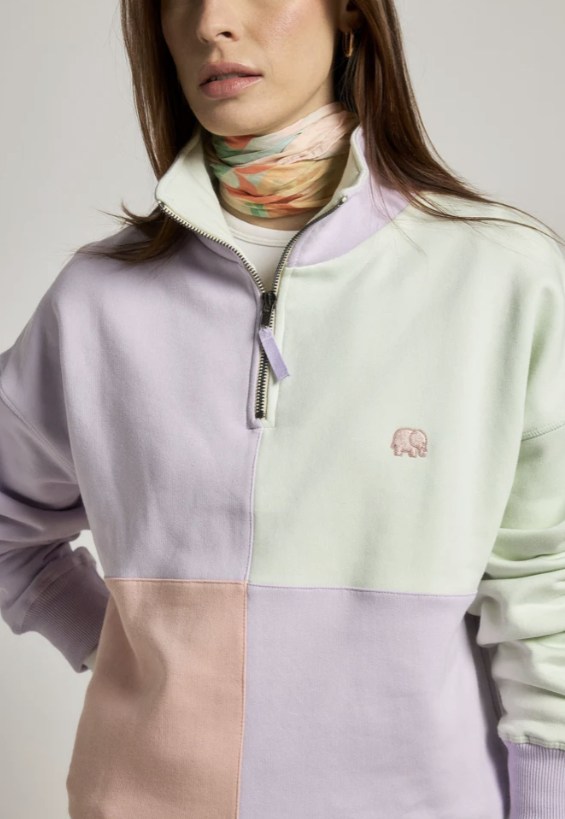 Sweat zipper colorbloc pastel