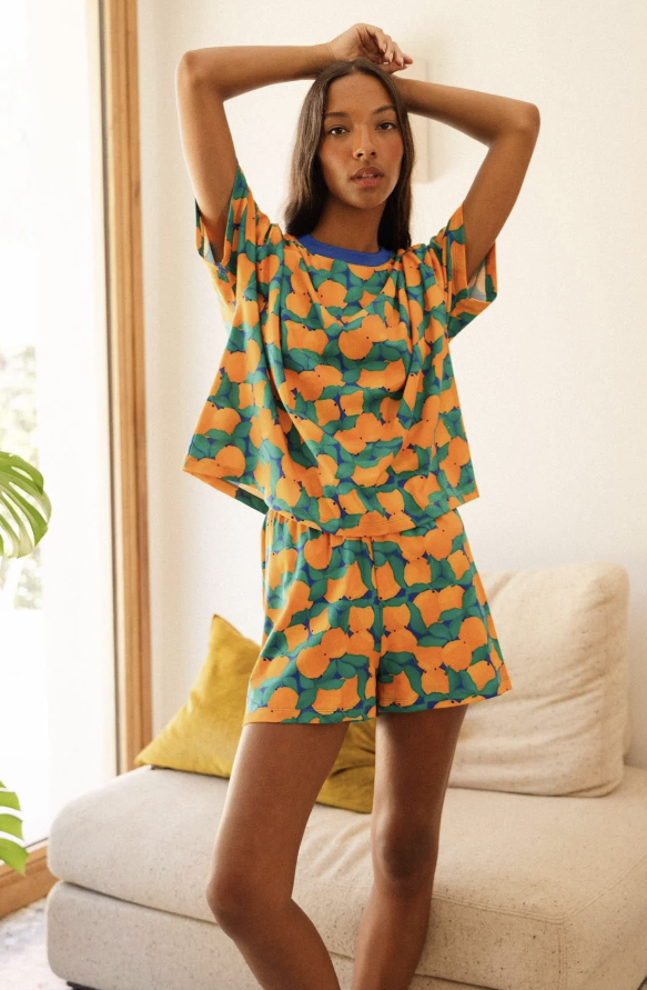 ensemble gaufré Pink Tangerine coton bio