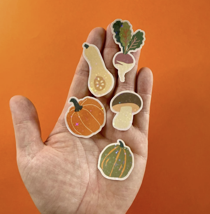 Kit de stickers à journaling fabriqués à Lyon - Courges