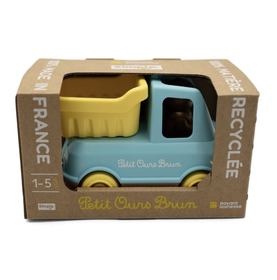Camion Benne Petit Ours Brun - Jouet d’imagination made in France en Plastique Recyclé BLEU