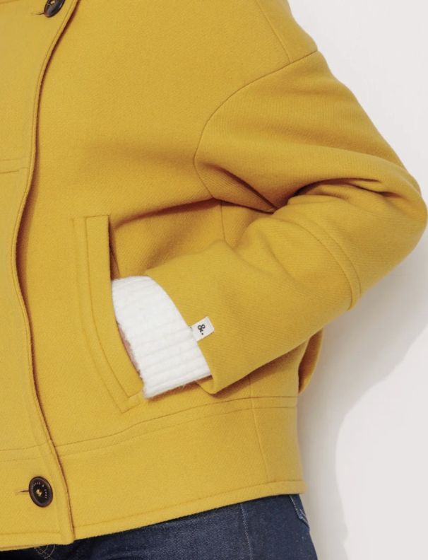 Manteau Cooper Laine 78% jaune