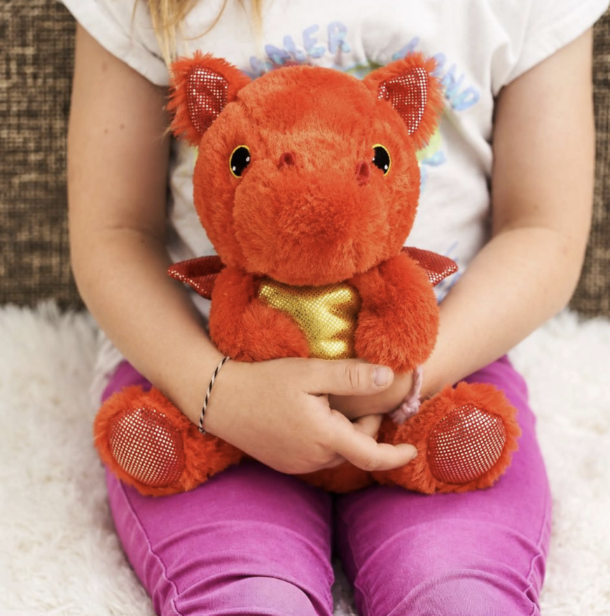 Bouillotte peluche Dragon rouge