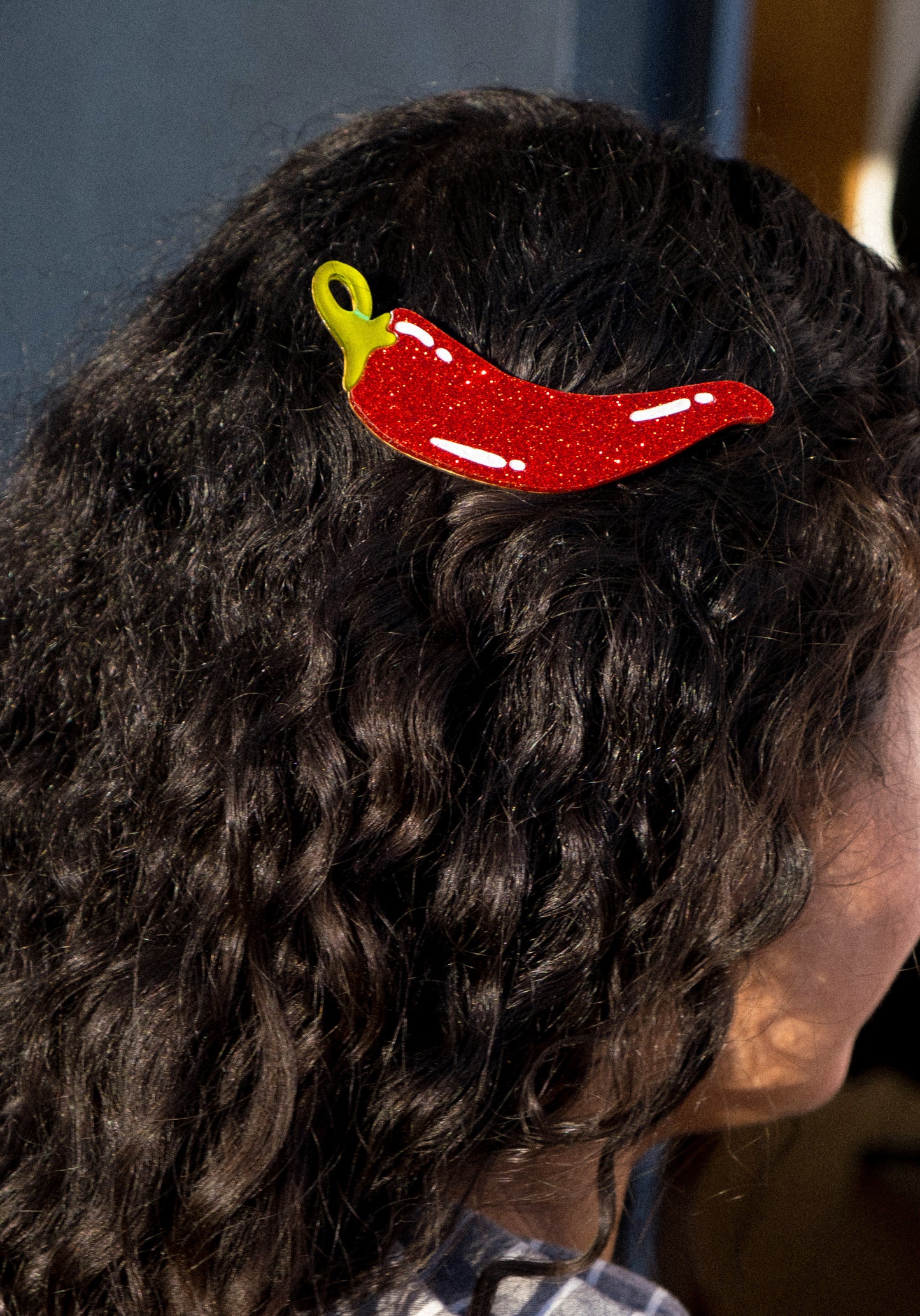 Pince clip cheveux piment rouge