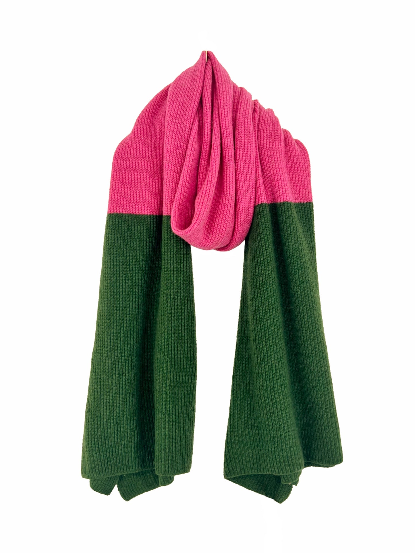 écharpe bicolore rose/vert