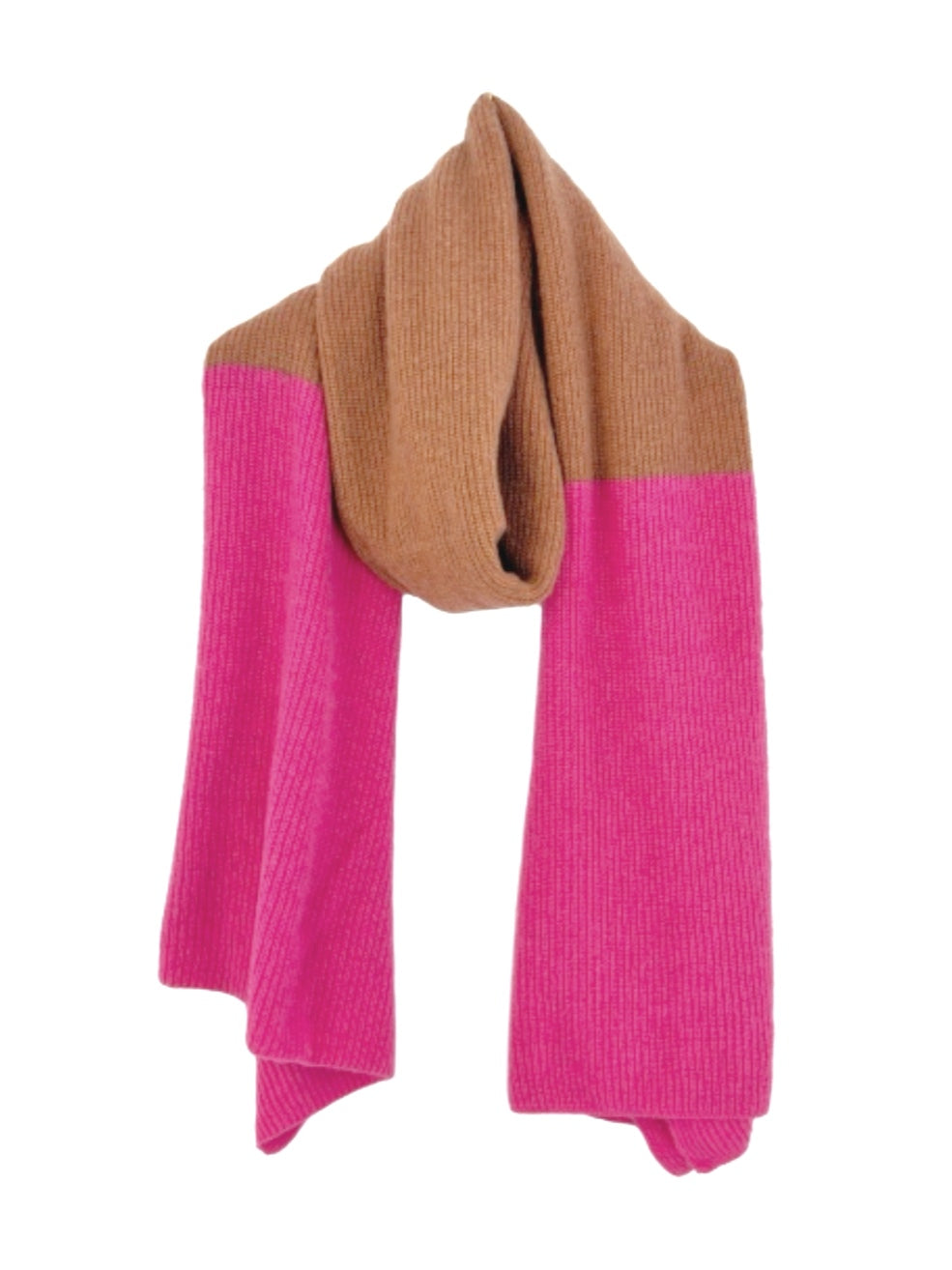 écharpe bicolore taupe/rose