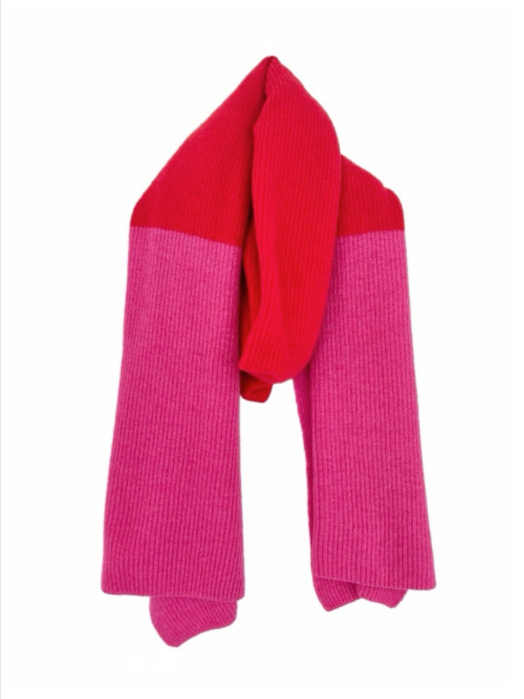 écharpe bicolore rouge/rose