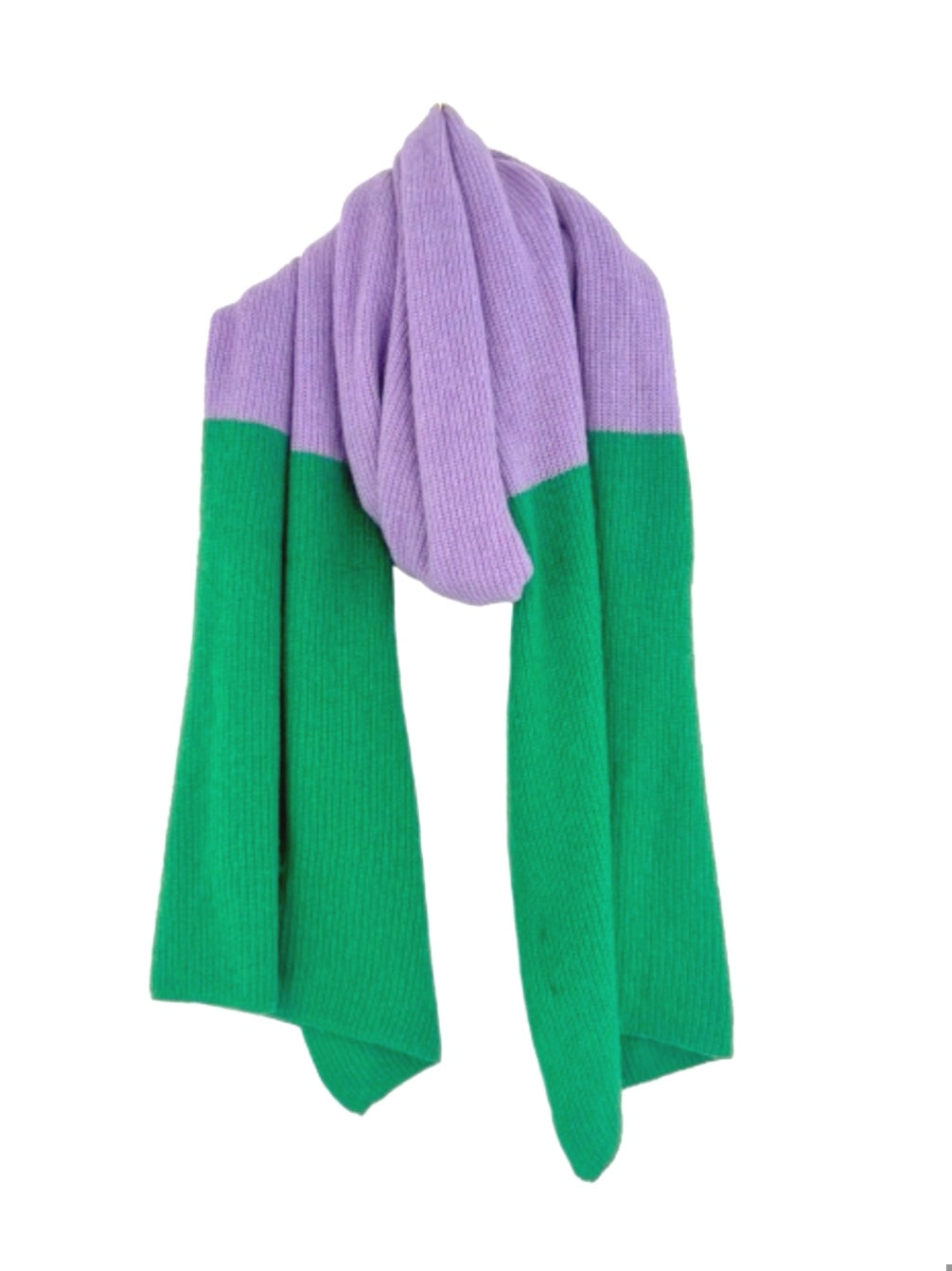 écharpe bicolore lila/vert