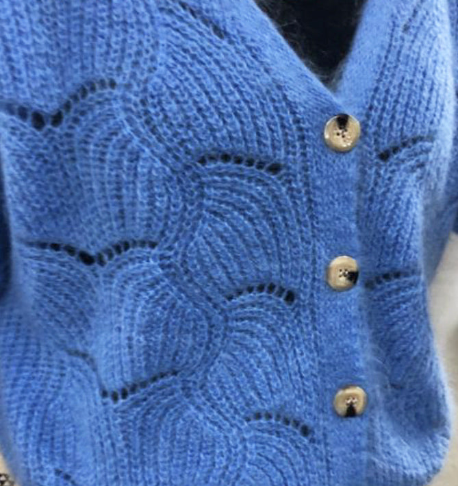 Cardigan gilet laine mélangée/ diff coloris