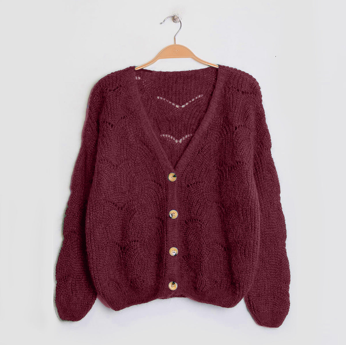Cardigan gilet laine mélangée/ diff coloris