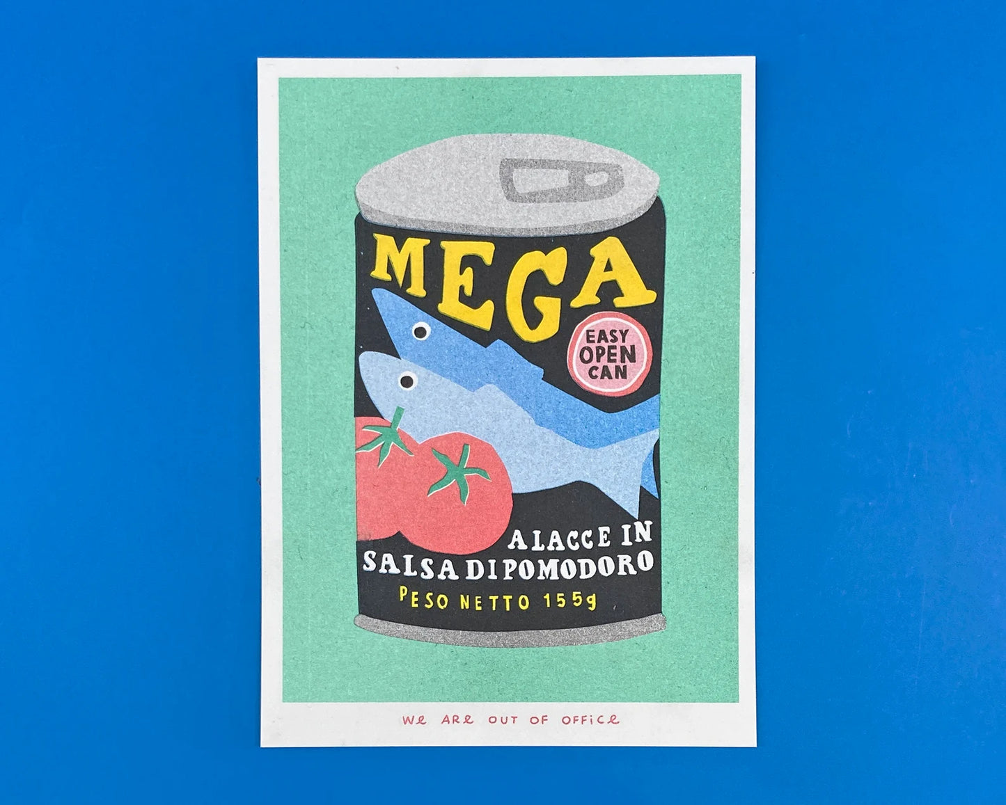affichette art risographie Boite de sardines
