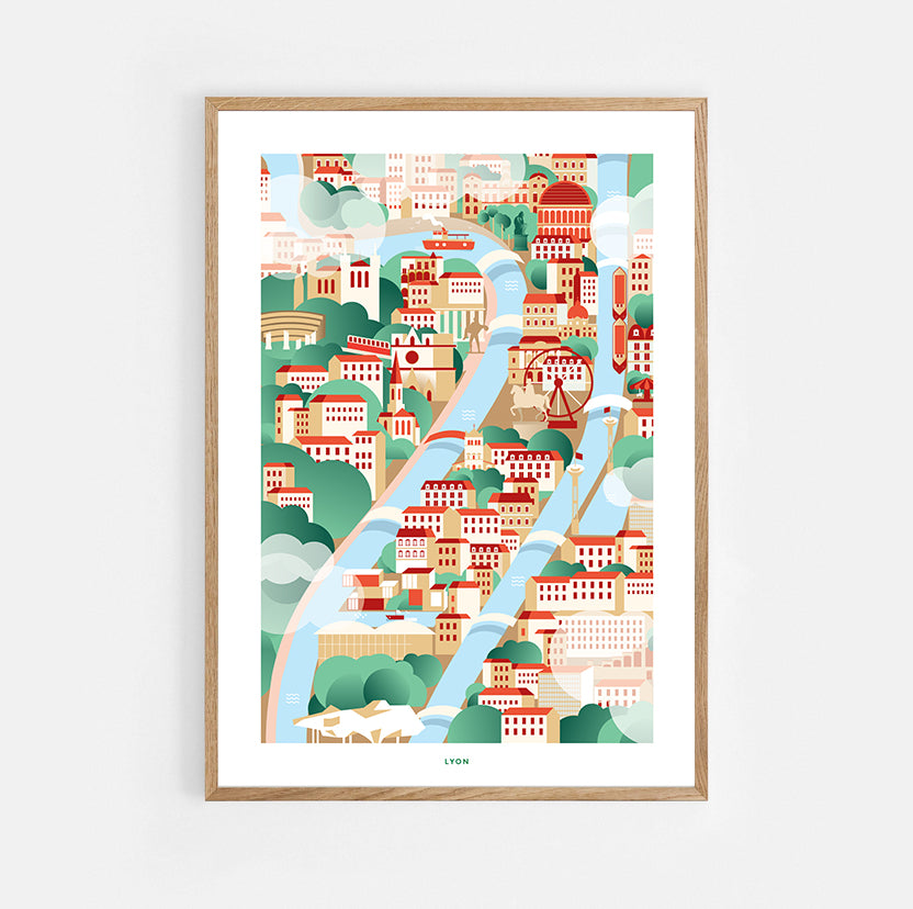 Affiche A3 Map de Lyon