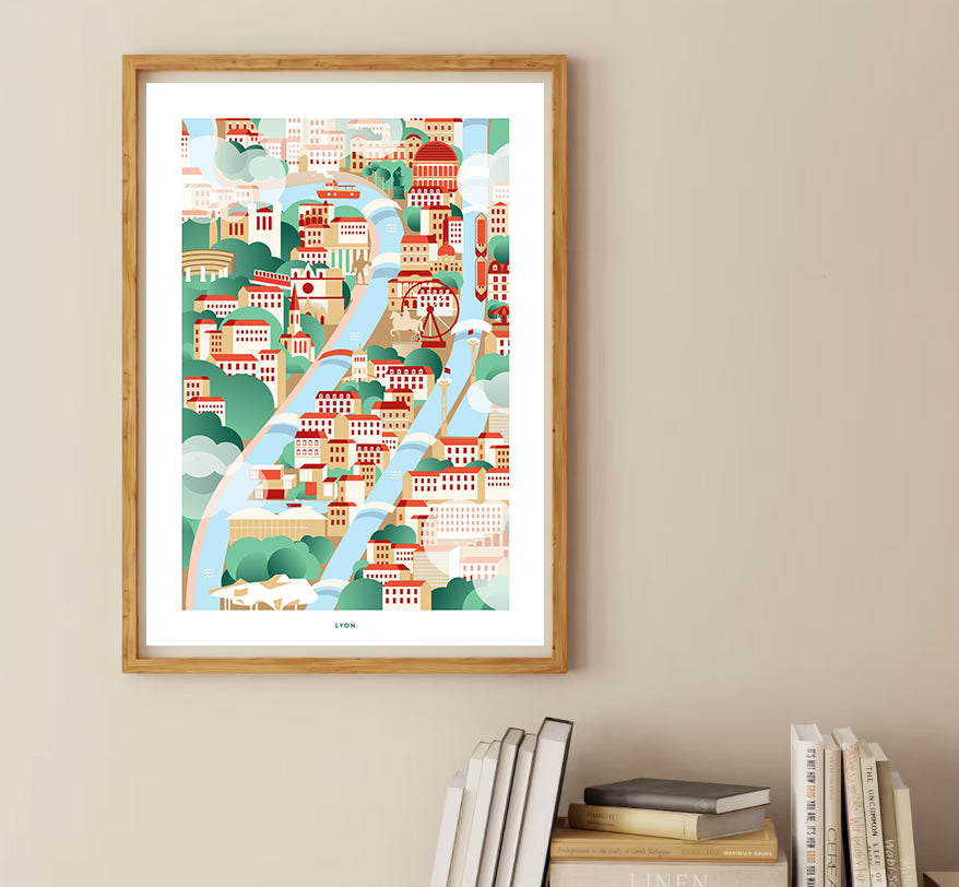 Affiche A3 Map de Lyon