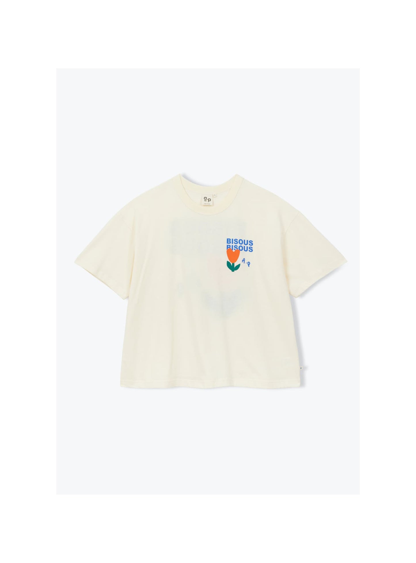 T-shirt Bisous bisous écru