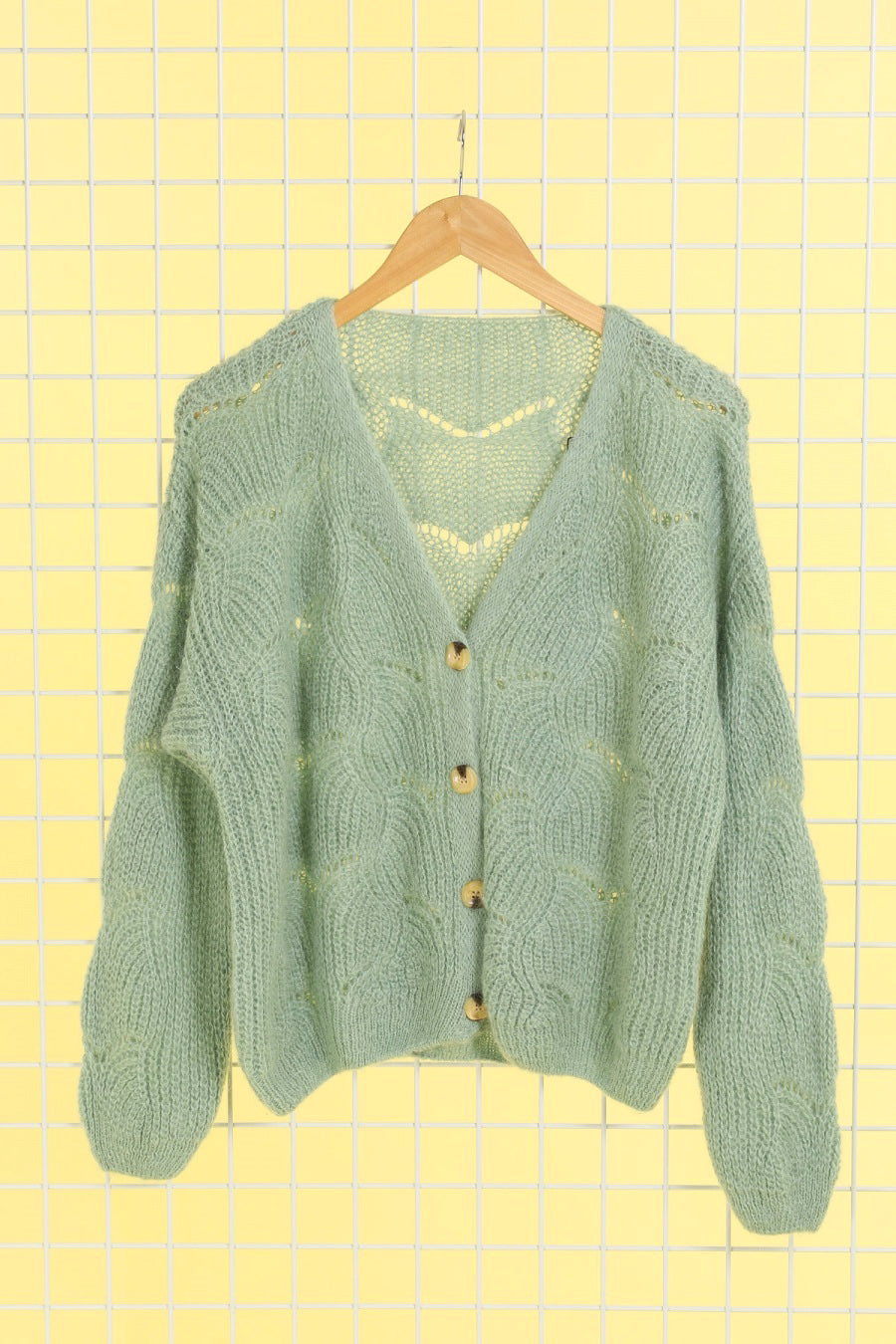 Cardigan gilet laine mélangée/ diff coloris