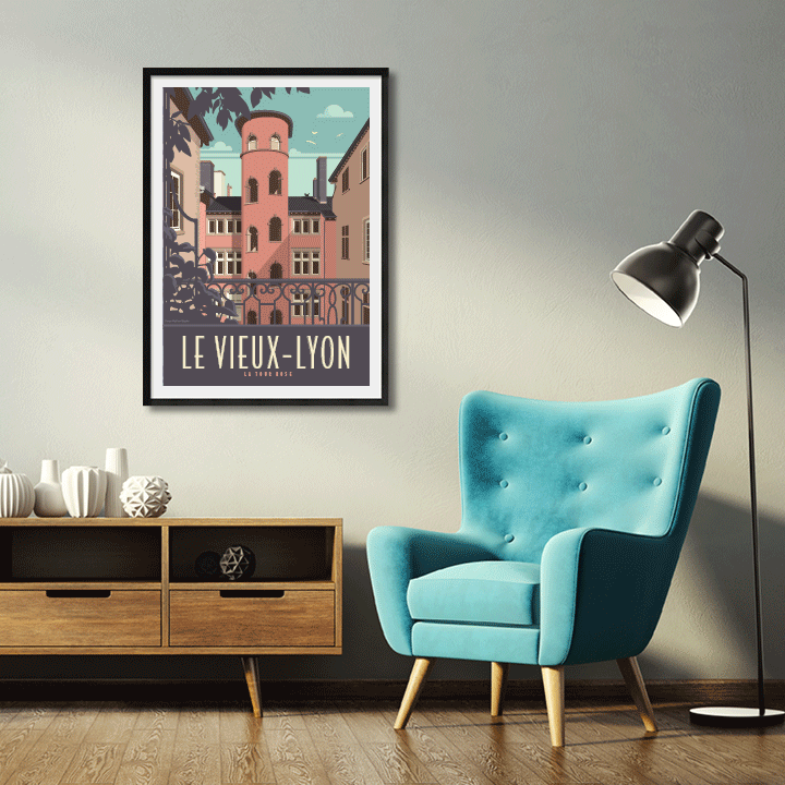 Affiche Tour Rose Lyon (2 formats)