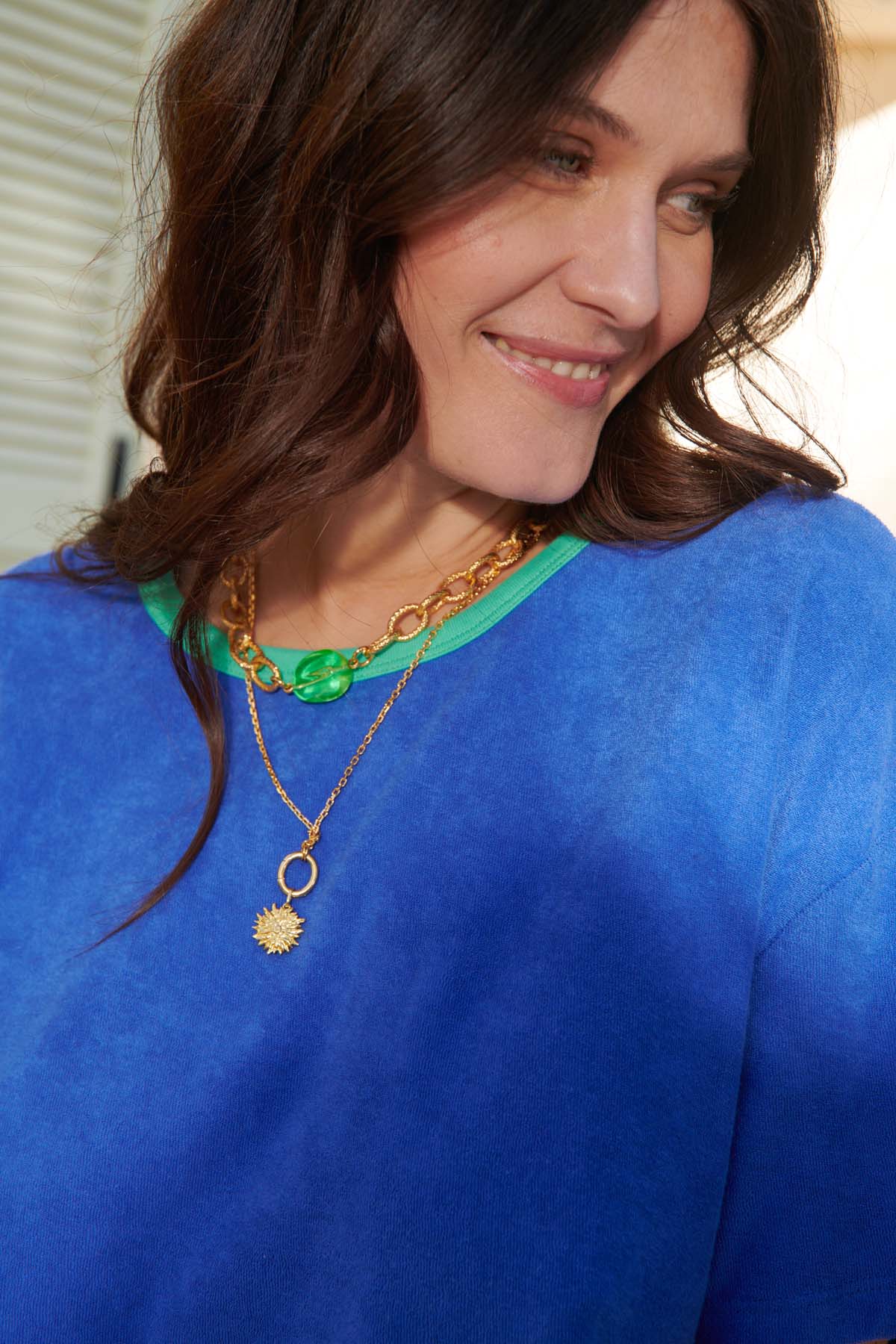 Ensemble chill / pyjama éponge coton bio bleu menthe