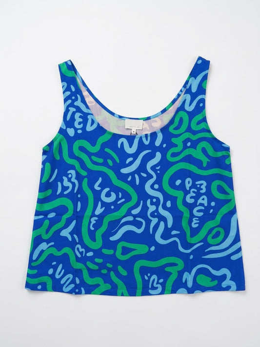 Top World Lover bleu vert 100% Tencel