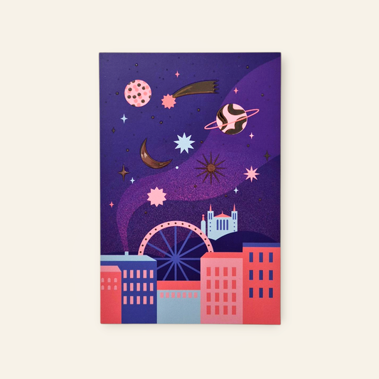 Carte de Lyon cosmique argenté