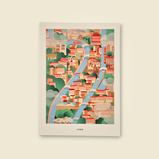 Carte map de Lyon stylisée
