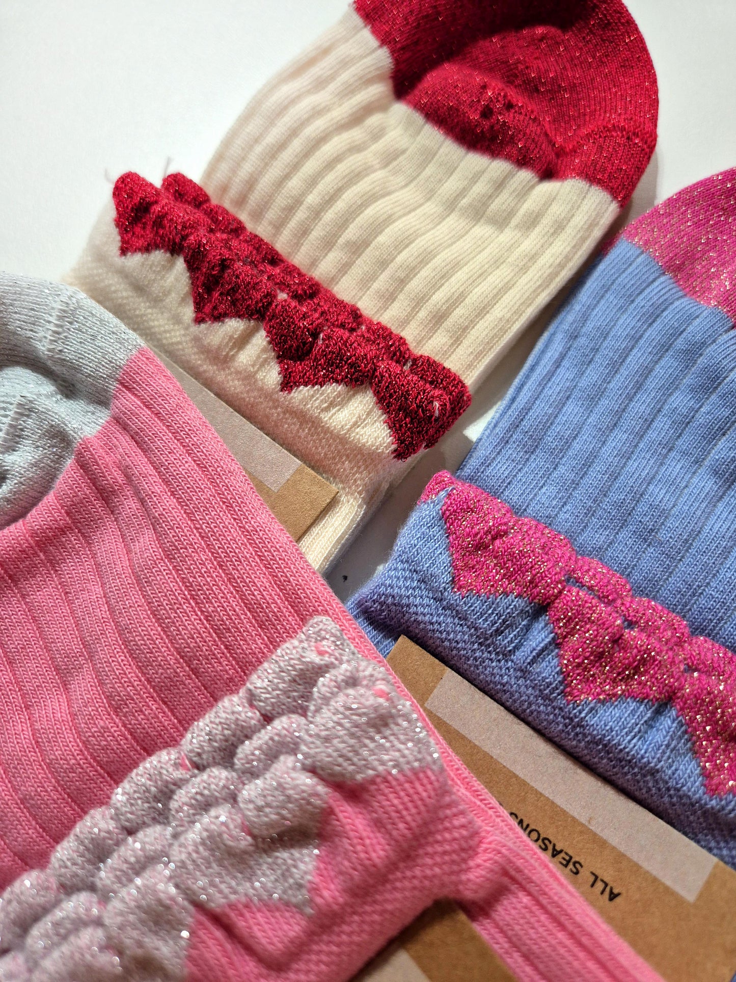 Chaussette petits cœurs / 3 coloris