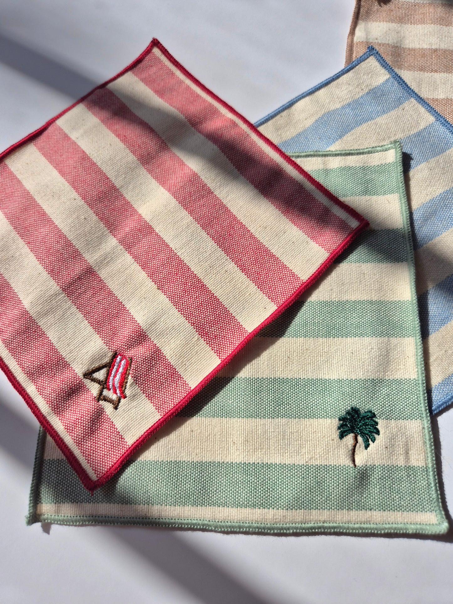 Lot de 4 serviettes cocktail coton L'été