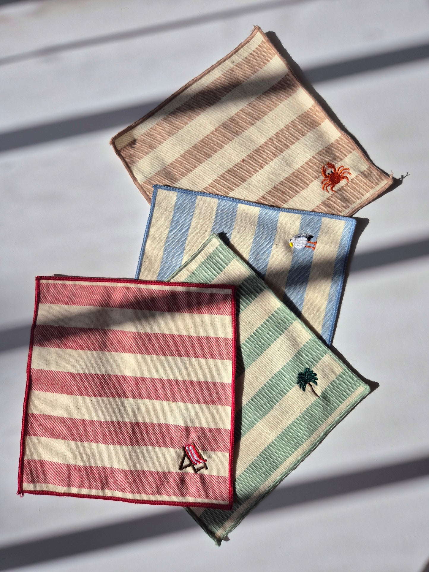Lot de 4 serviettes cocktail coton L'été