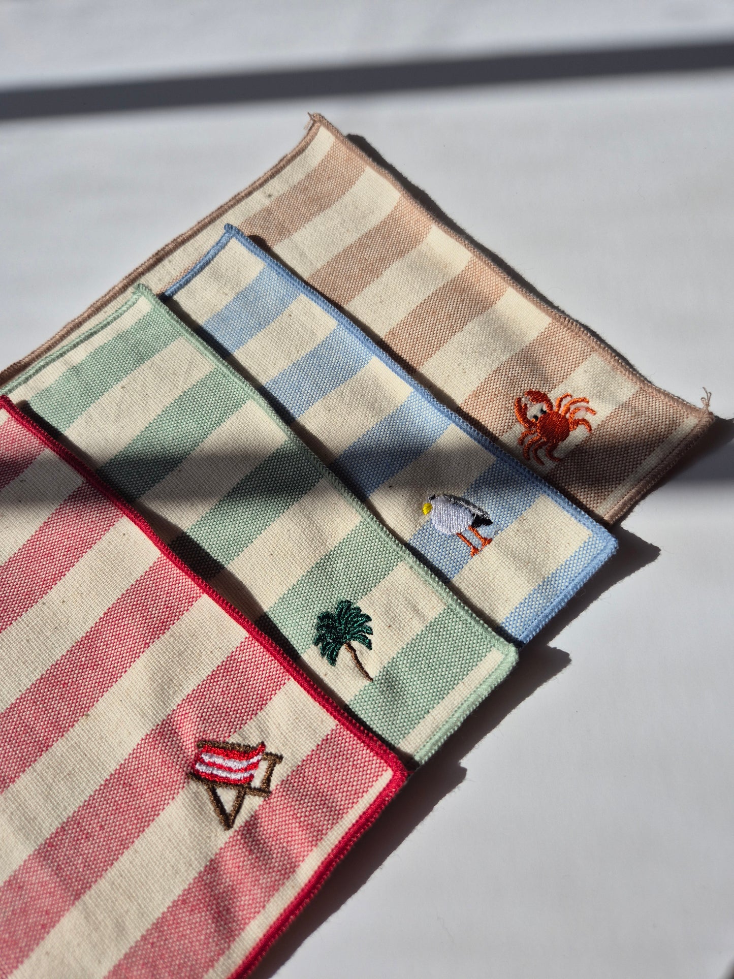 Lot de 4 serviettes cocktail coton L'été