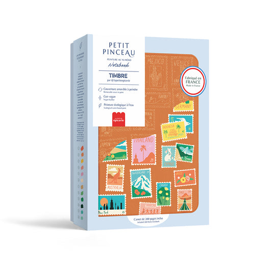 peinture au numéro Carnet et sa couverture Timbre