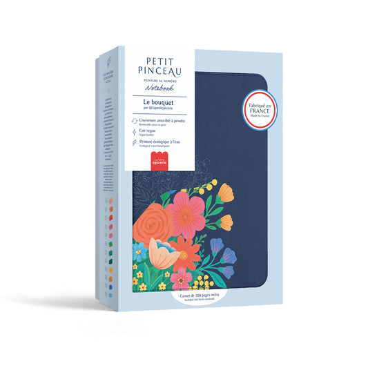peinture au numéro Carnet et sa couverture Le bouquet