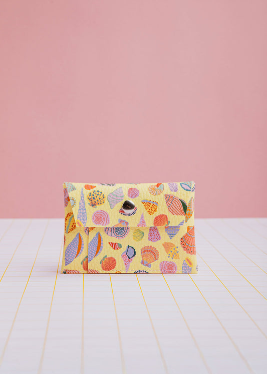 porte-carte Coquillages jaune beurre