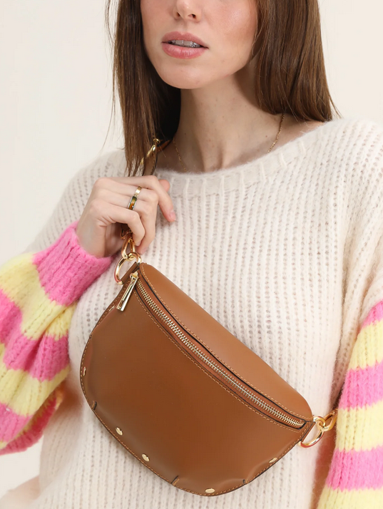 Sac banane Lise cuir camel