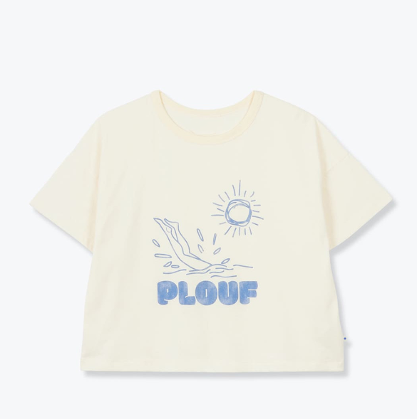 T-shirt Plouf écru bleu