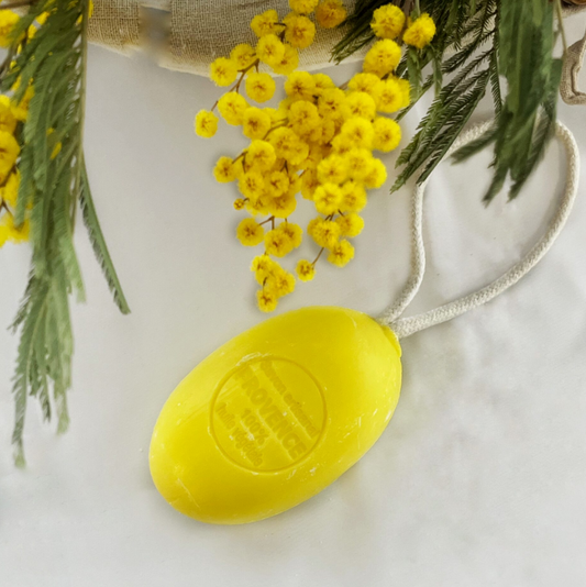 Savon mimosa sur corde 200g