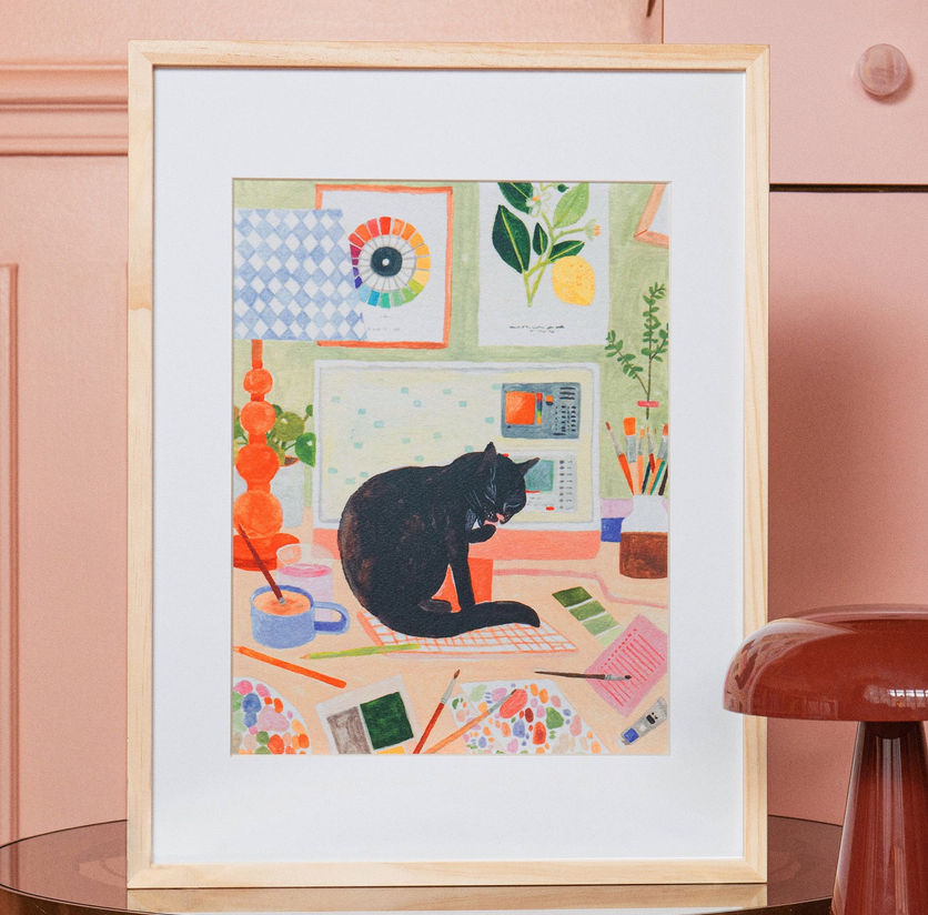 Coffret peinture au numéro La pause du chat