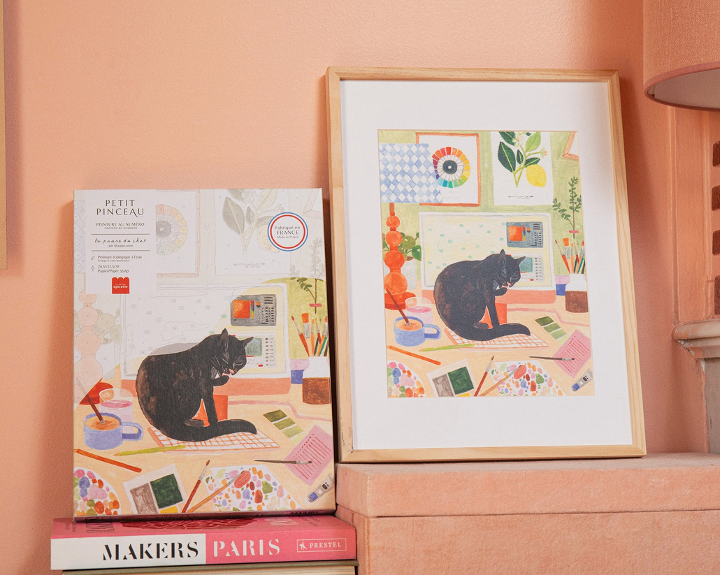 Coffret peinture au numéro La pause du chat