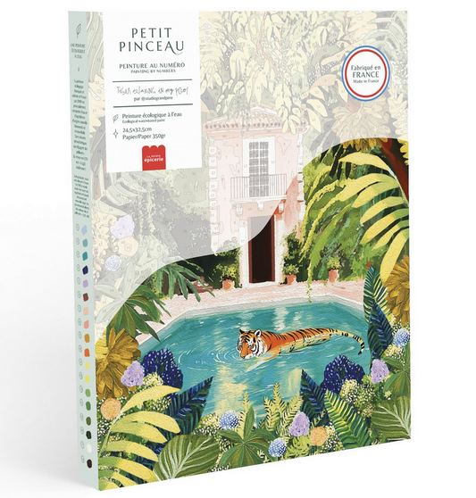 Coffret peinture au numéro Relaxing Tiger in pool