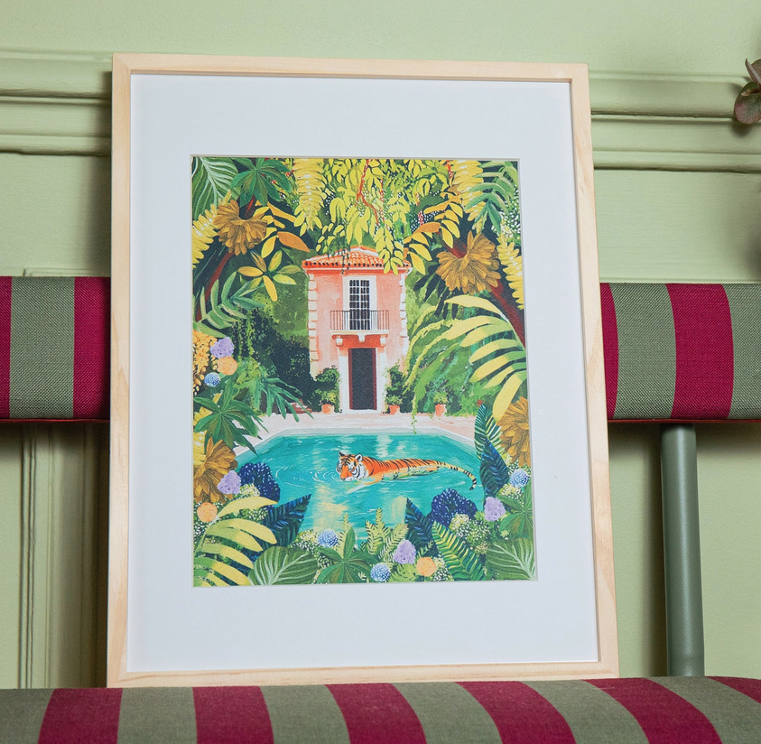 Coffret peinture au numéro Relaxing Tiger in pool