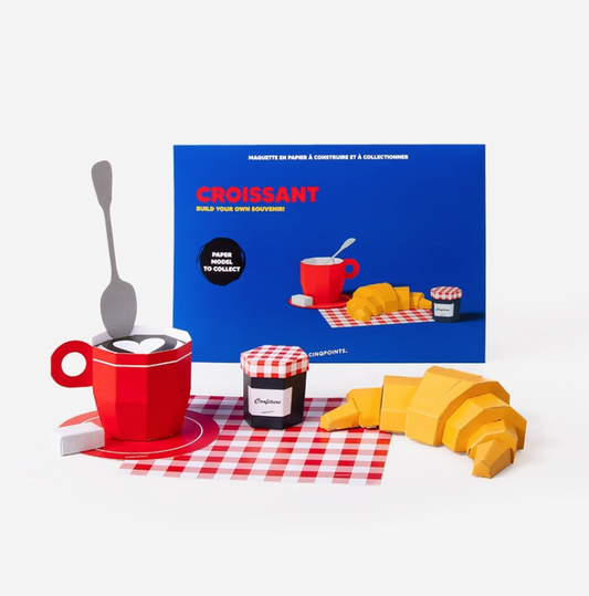 Kit assemblage papier 3D Petit dej croissant