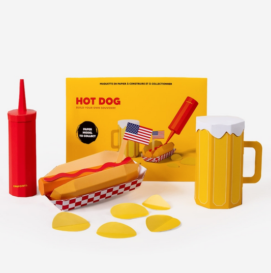 Kit assemblage papier 3D Hot Dog