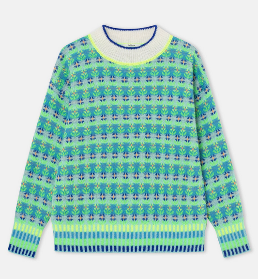 Pull Blossom Bleu vert