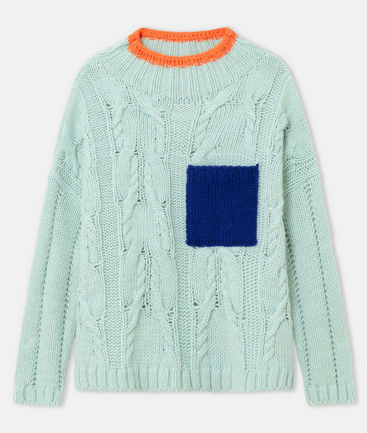 Pull Waffle bleu