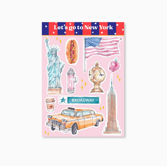 Planche stickers A6 New York