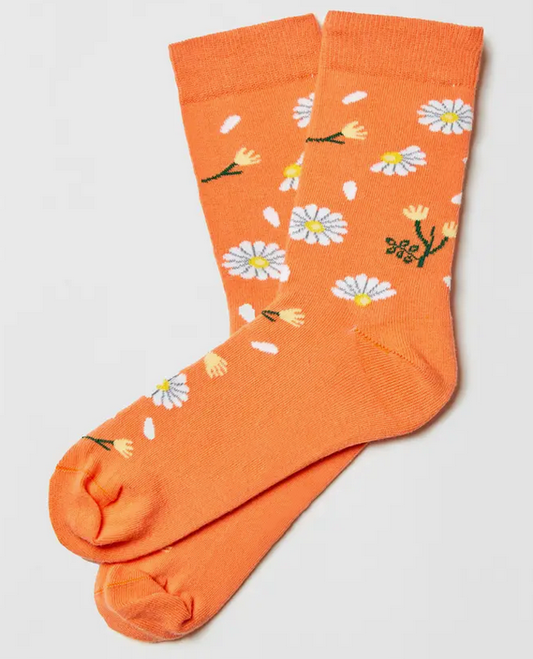 Chaussettes 36-40 Daisy orange