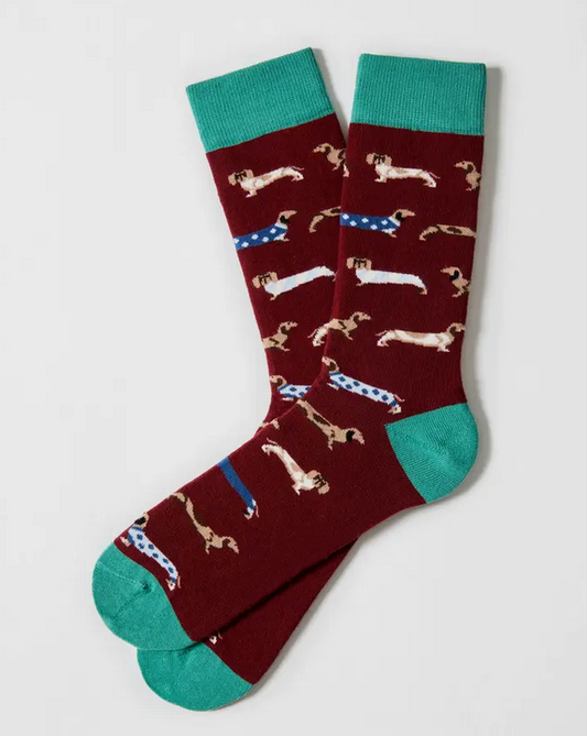 Chaussettes 41-46 Teckel bordeaux