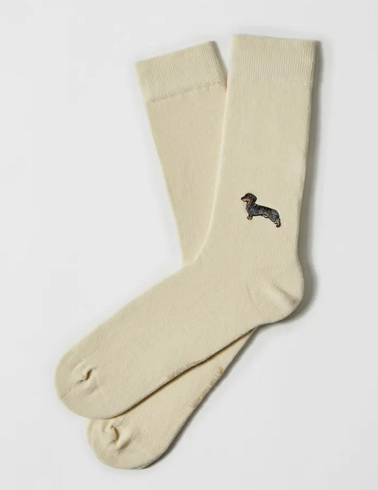 Chaussettes 41-46 Teckel brodé