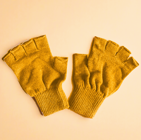 Mitaines unies mixtes lila jaune safran