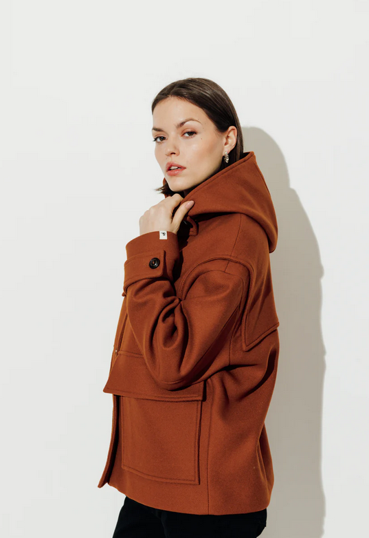 Manteau Brooklyn Laine 78% cognac